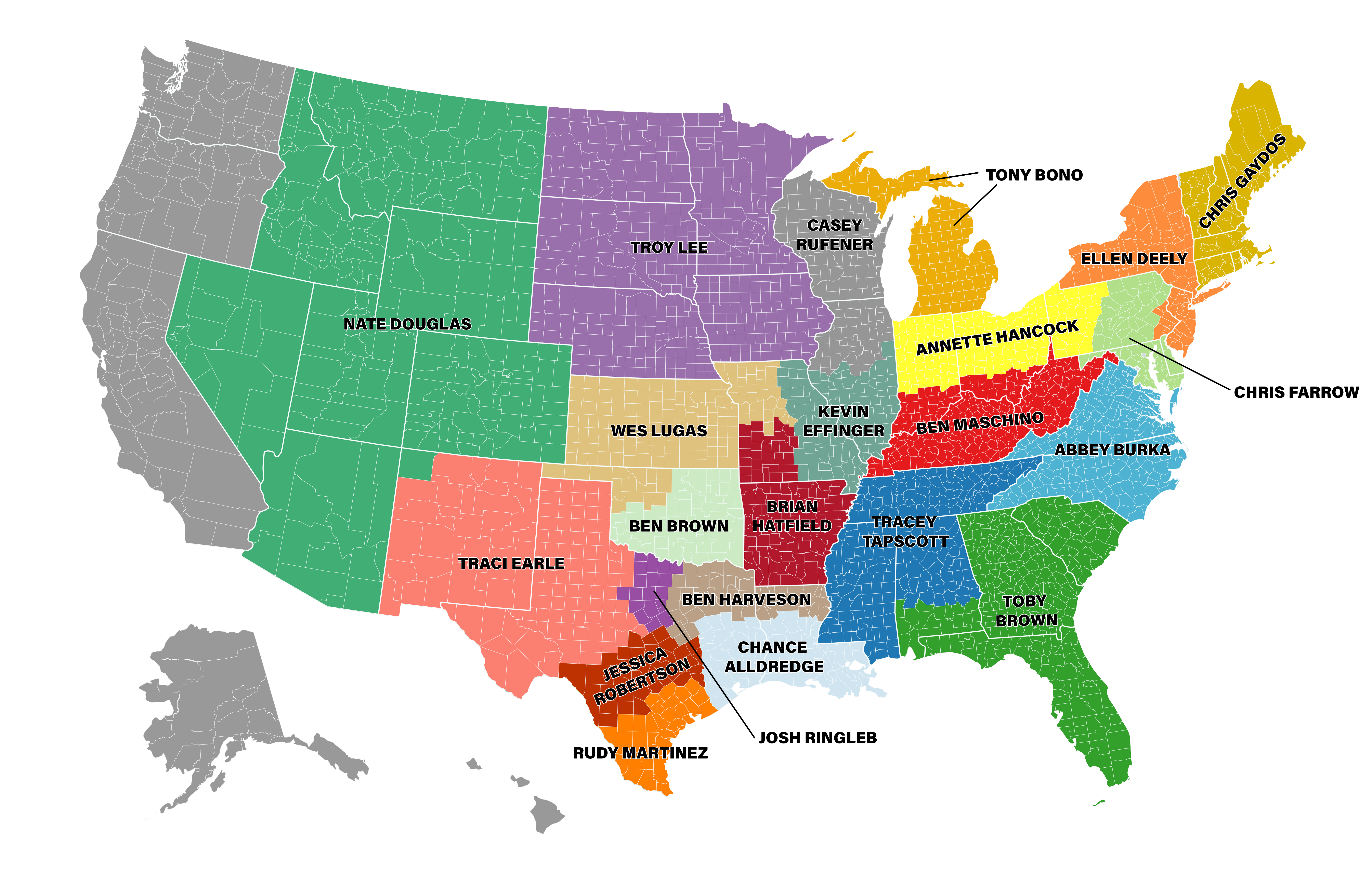 Greenleaf Nursery Sales Regions